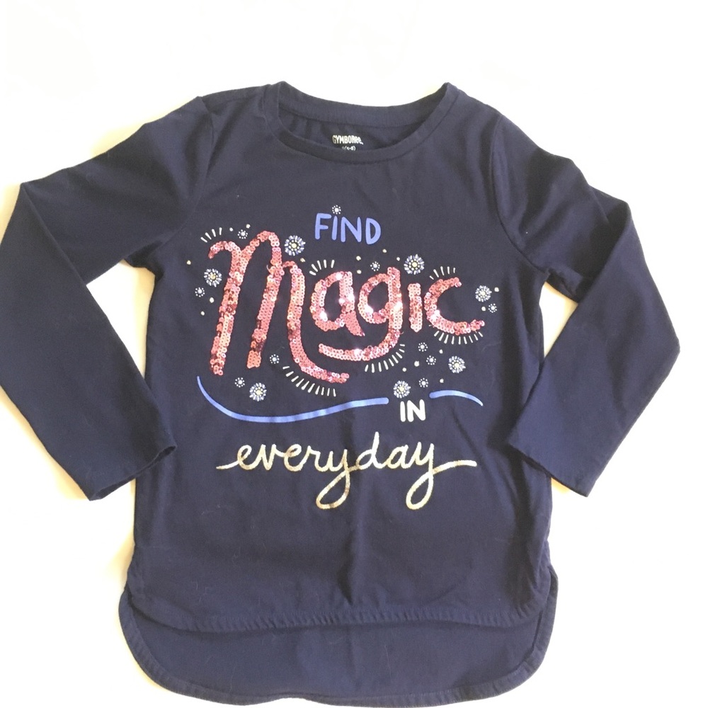 Sequin "Find Magic in Everyday" Long Sleeve Tee